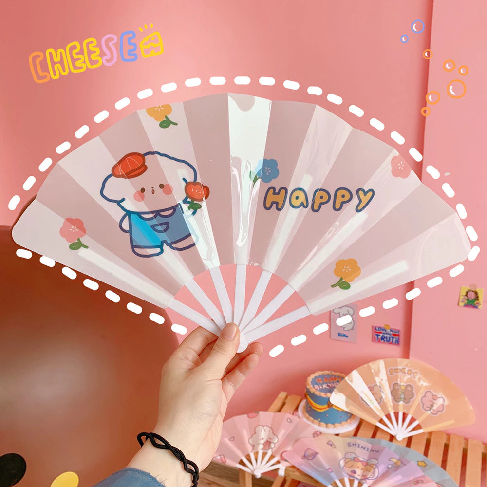 Foldable Plastic Handheld Fan, Large Size Plastic Fan