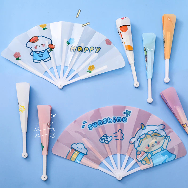 Foldable Plastic Handheld Fan, Large Size Plastic Fan