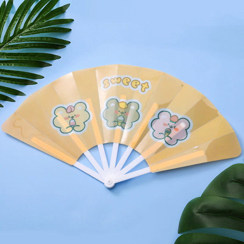 Foldable Plastic Handheld Fan, Large Size Plastic Fan