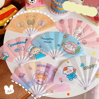 Foldable Plastic Handheld Fan, Large Size Plastic Fan