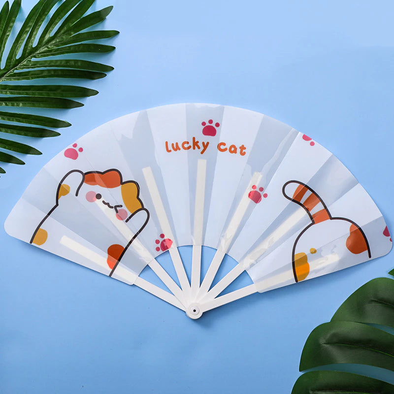 Foldable Plastic Handheld Fan, Large Size Plastic Fan