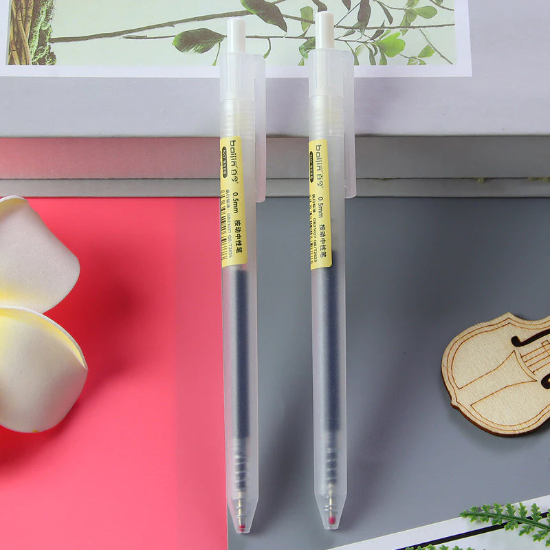 Muji Style Gel Ink Pen Matte Body 0.5mm - Press Button