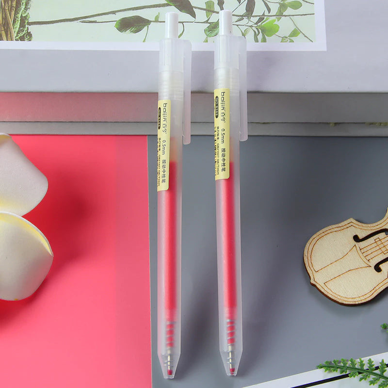 Muji Style Gel Ink Pen Matte Body 0.5mm - Press Button