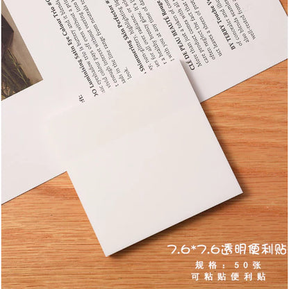 Set of 50 Sheets of Transparent Note Paper