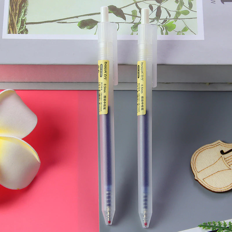 Muji Style Gel Ink Pen Matte Body 0.5mm - Press Button