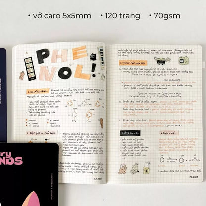 Ruled, Grid Notebook 80 & 120 Pages - 70gsm Studygram Notebook