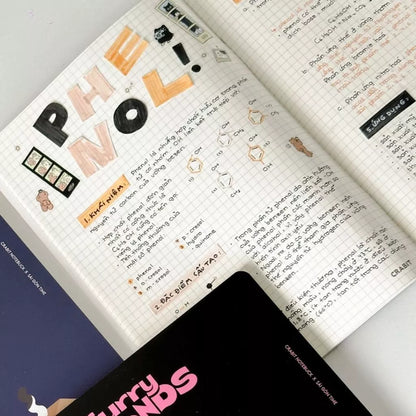 Ruled, Grid Notebook 80 & 120 Pages - 70gsm Studygram Notebook