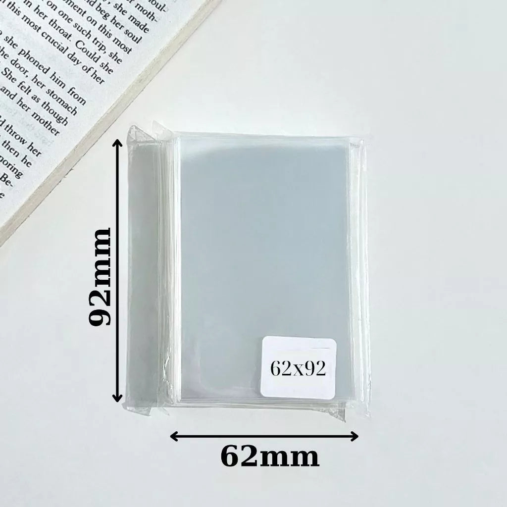 Set of 100 Sleeves for Lomo cards, Playing cards, Idol Photo cards 61x91mm